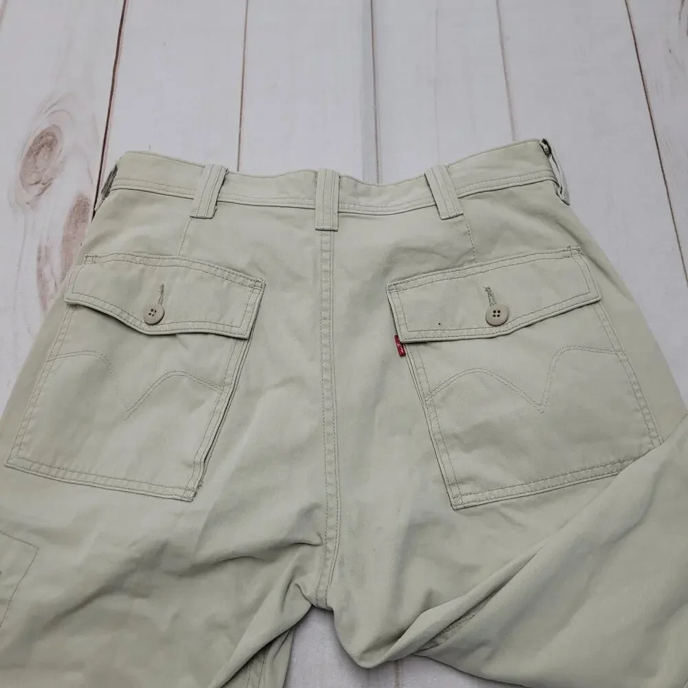 Vintage Levi's loose cargo pants baggy y2k tan khaki utility 32x30